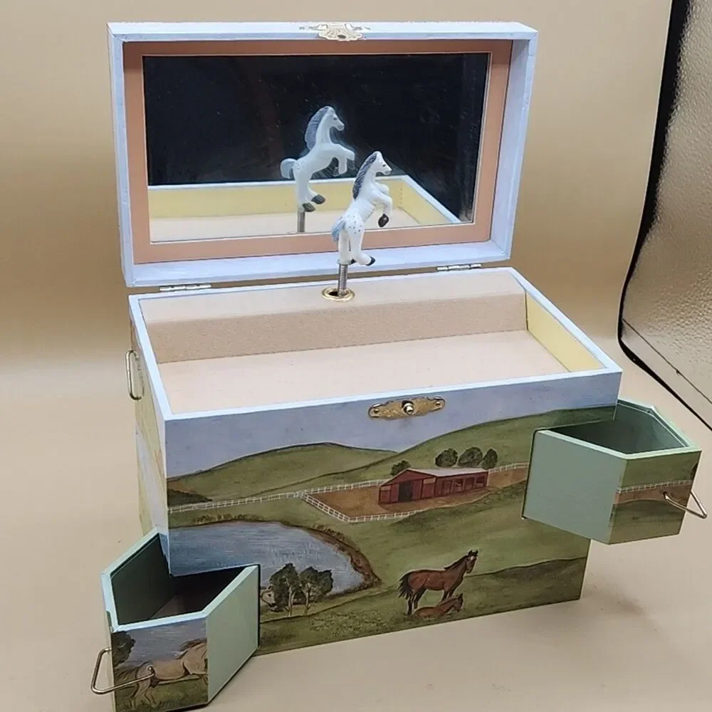 Horse Musical Jewelry Box Boys Girls Enchantmints Hide Away Horse Treasure Gift